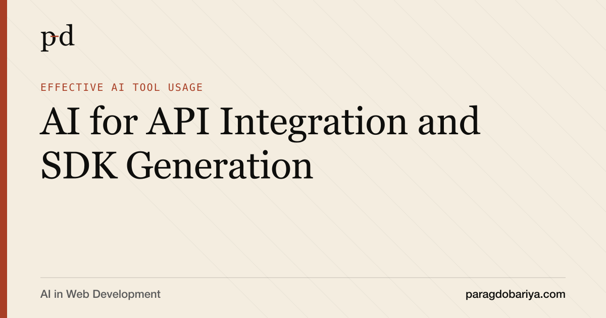 AI for API Integration and SDK Generation