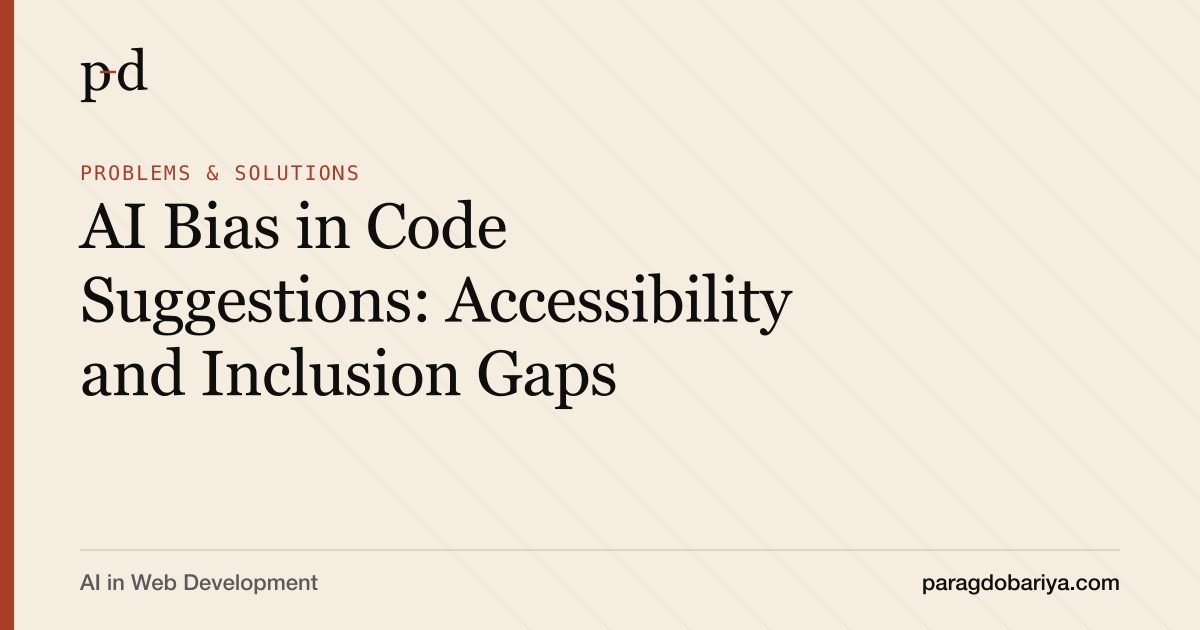 AI Bias in Code Suggestions: Accessibility and Inclusion Gaps